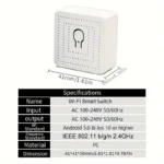 Mini interrupteur intelligent Wifi type 16A compatible avec l'application Alexa et Google Home pour contrôle à distance – Image 5