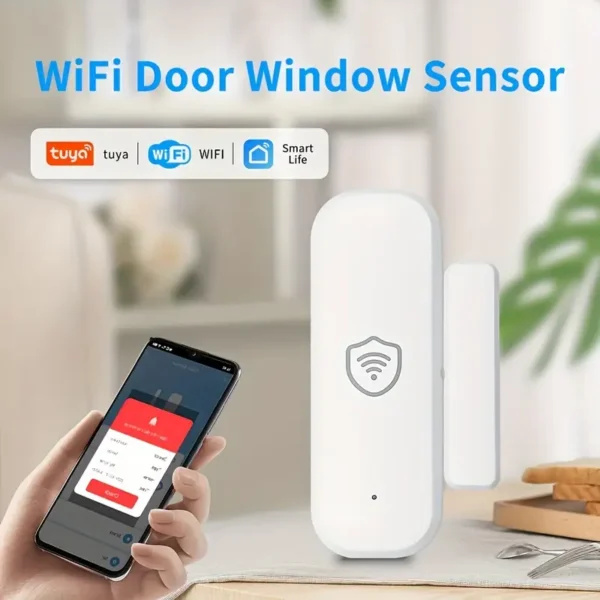 Capteur de Porte/Fenêtre Magnétique WiFi & Sans Fil